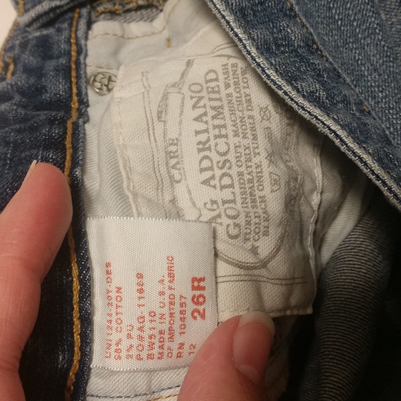 AG Adriano Goldschmied Premiere Skinny Straight Distressed Jeans Size 26 - Picture 11 of 12